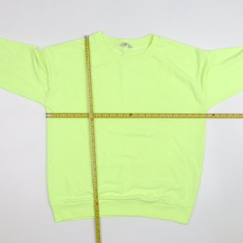 Next Women’s Neon Yellow Cotton Pullover Sweatshirt Size 14