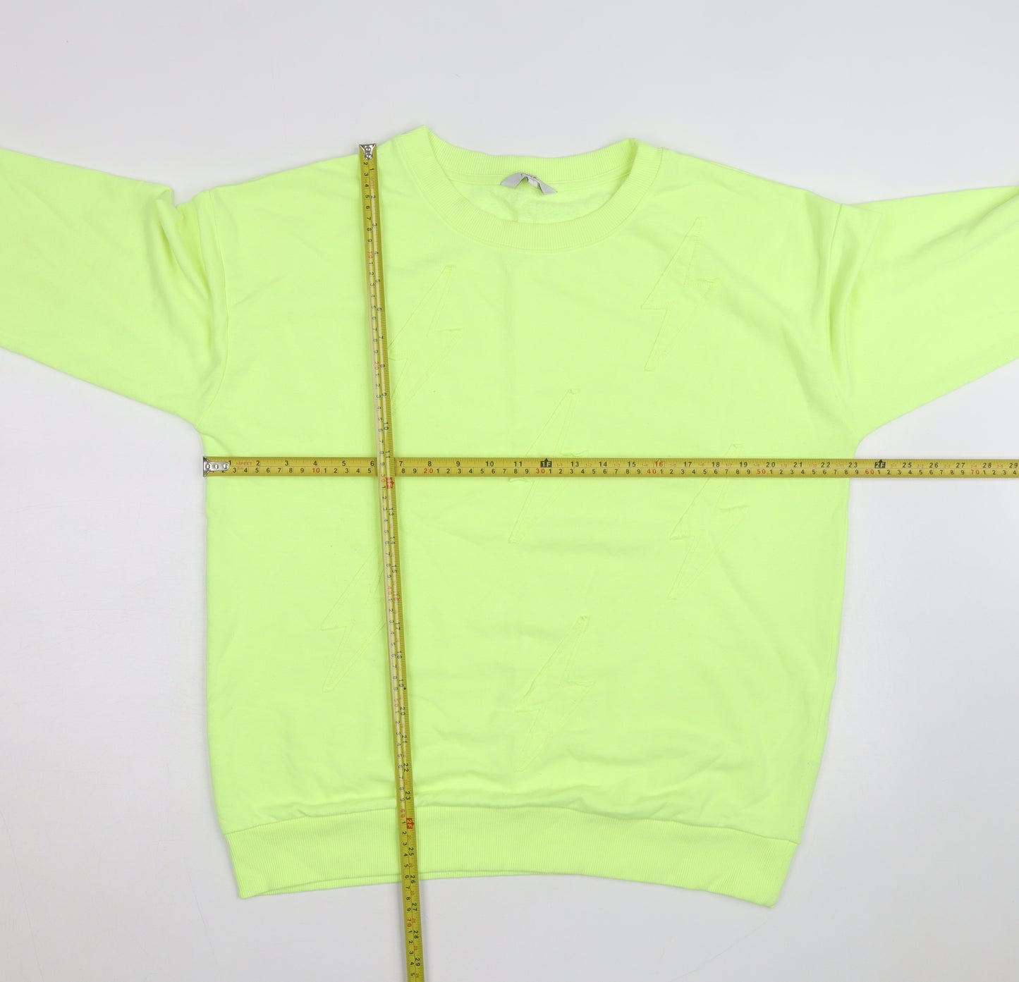 Next Women’s Neon Yellow Cotton Pullover Sweatshirt Size 14