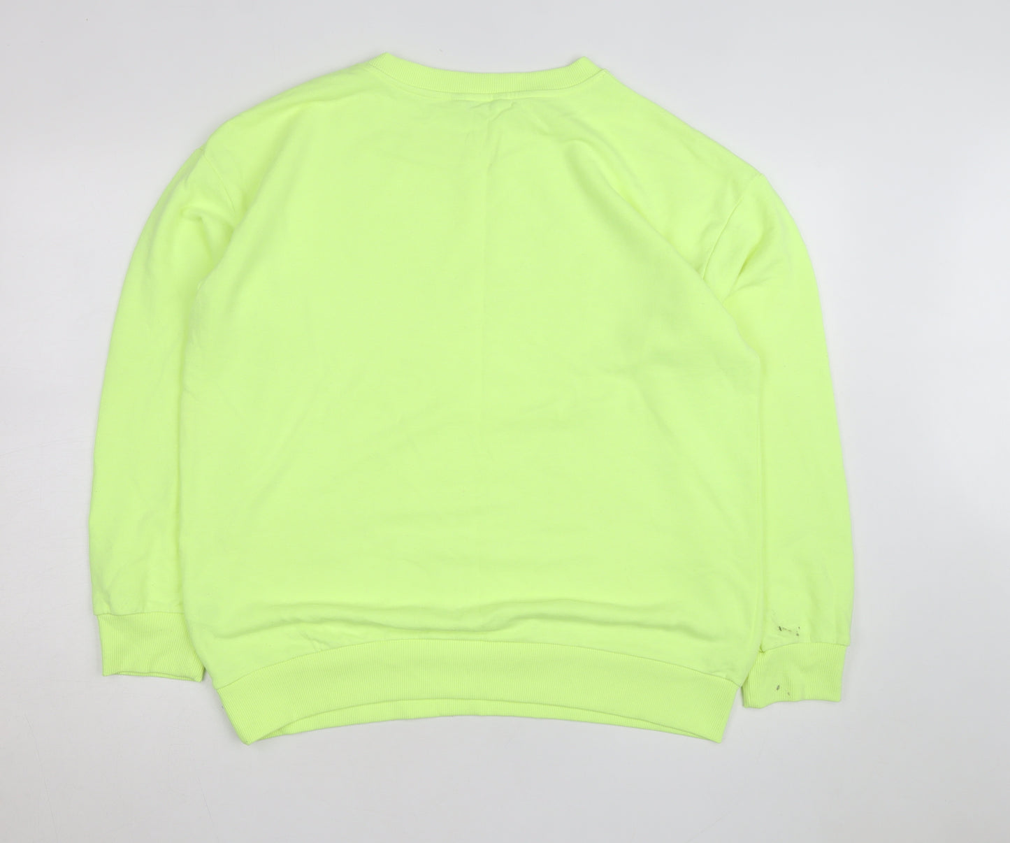 Next Women’s Neon Yellow Cotton Pullover Sweatshirt Size 14