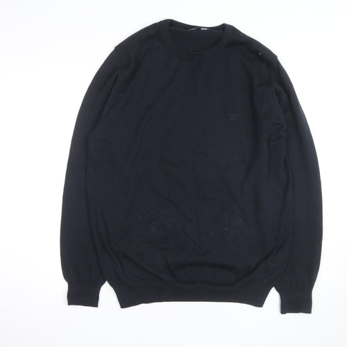 Barbour Men's Blue Cotton Crew Neck Jumper XL