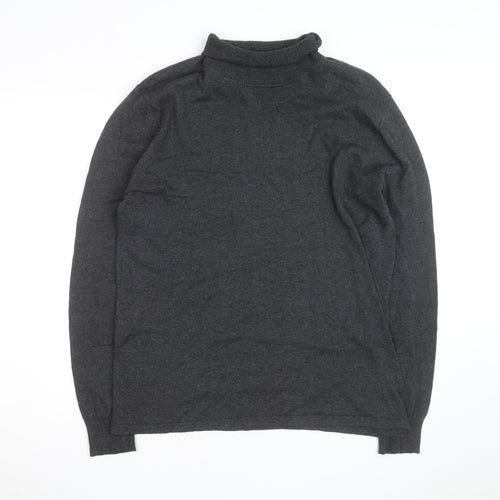 Scotch & Soda Men’s Grey Roll Neck Cotton Cashmere Jumper XL