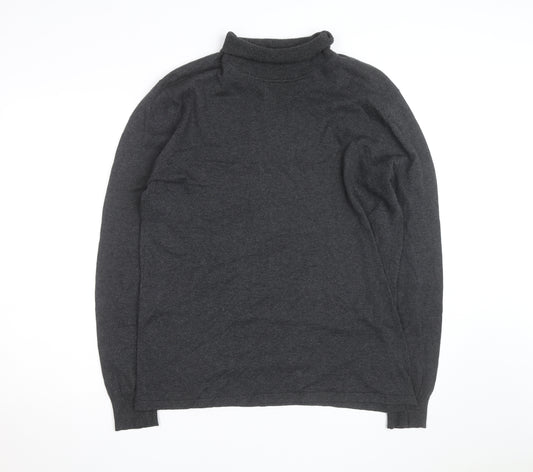 Scotch & Soda Men’s Grey Roll Neck Cotton Cashmere Jumper XL