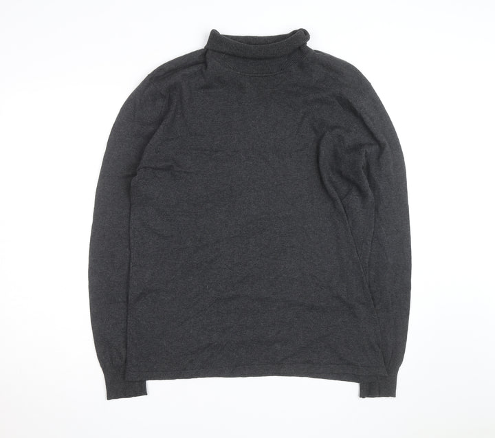 Scotch & Soda Men’s Grey Roll Neck Cotton Cashmere Jumper XL