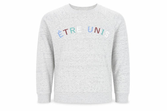 Front view of Whistles unisex grey s pullover sweatshirt with logo print