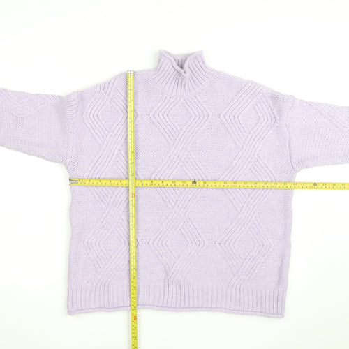Marks and Spencer Women’s Lilac Chunky Knit Mock Neck Jumper M