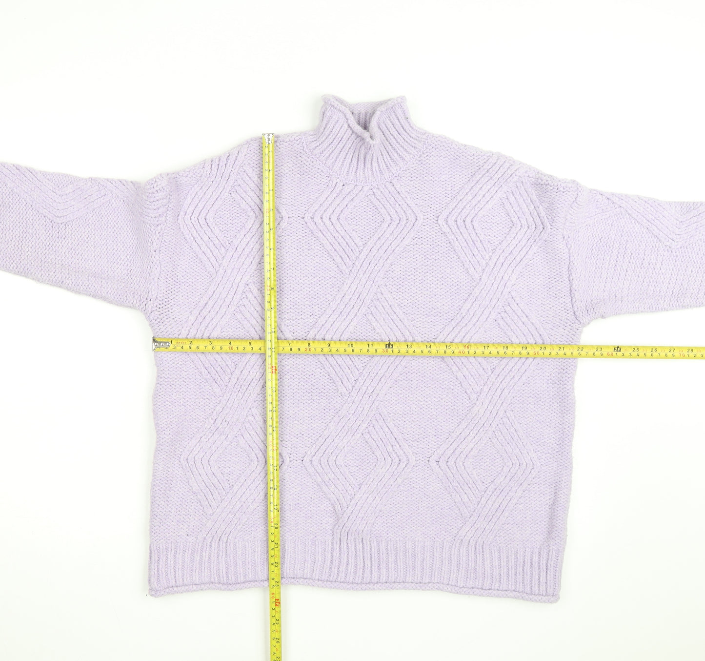 Marks and Spencer Women’s Lilac Chunky Knit Mock Neck Jumper M