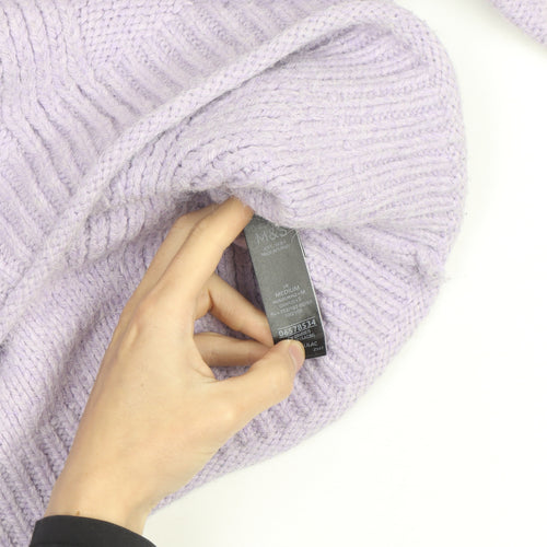 Marks and Spencer Women’s Lilac Chunky Knit Mock Neck Jumper M