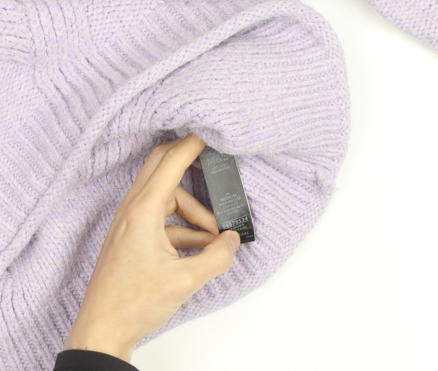 Marks and Spencer Women’s Lilac Chunky Knit Mock Neck Jumper M