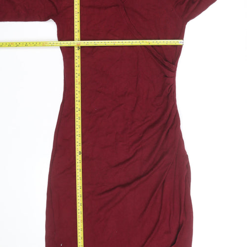 Phase Eight Women’s Red V-Neck Wrap Knit Dress Size 10
