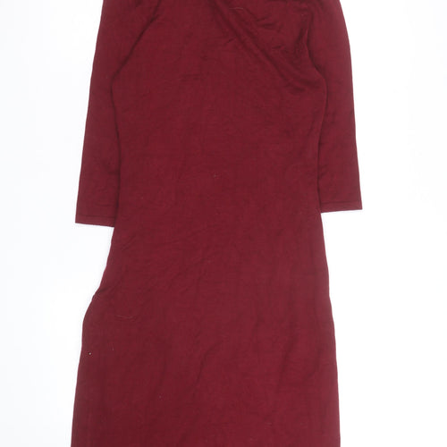 Phase Eight Women’s Red V-Neck Wrap Knit Dress Size 10