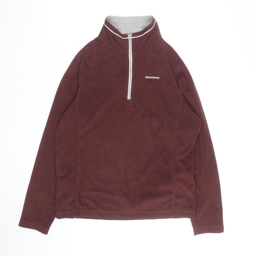 Craghoppers Men Brown Fleece 1/2 Zip Pullover Sweatshirt L