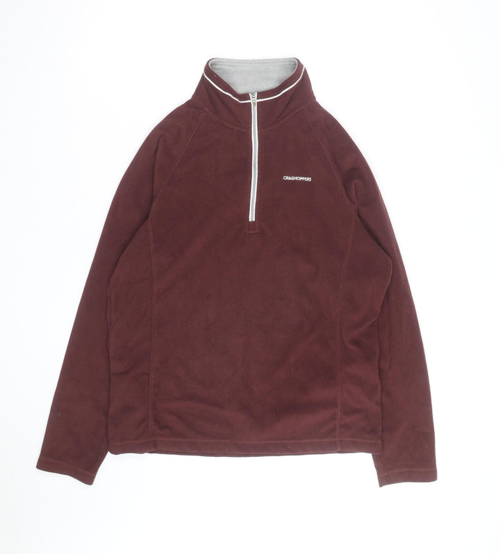 Craghoppers Men Brown Fleece 1/2 Zip Pullover Sweatshirt L