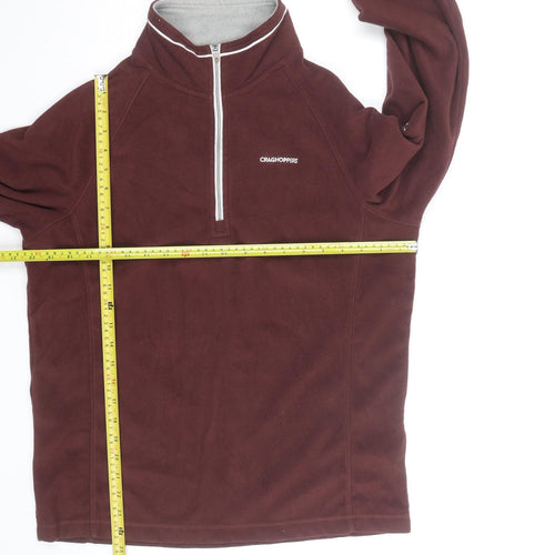 Craghoppers Men Brown Fleece 1/2 Zip Pullover Sweatshirt L