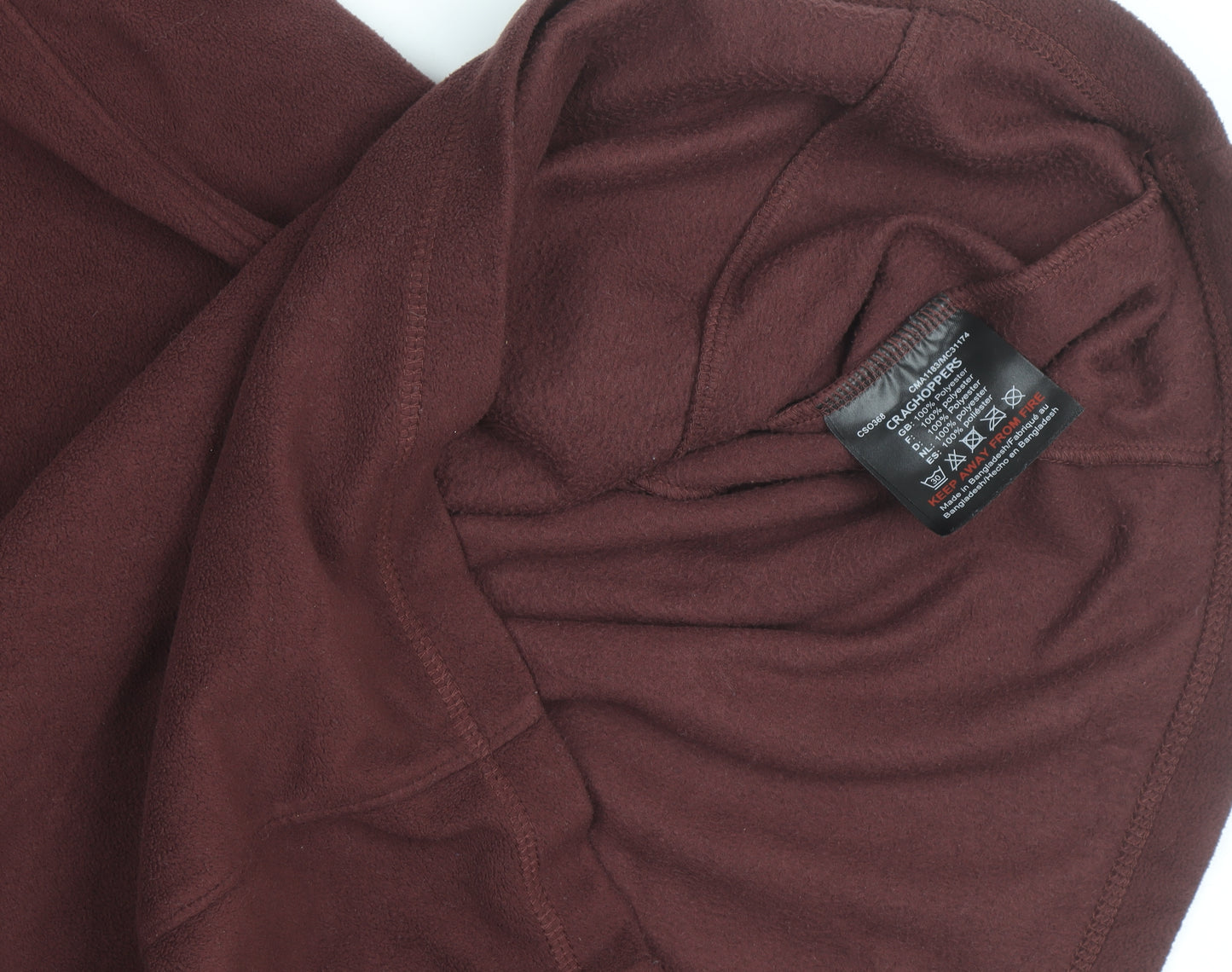 Craghoppers Men Brown Fleece 1/2 Zip Pullover Sweatshirt L