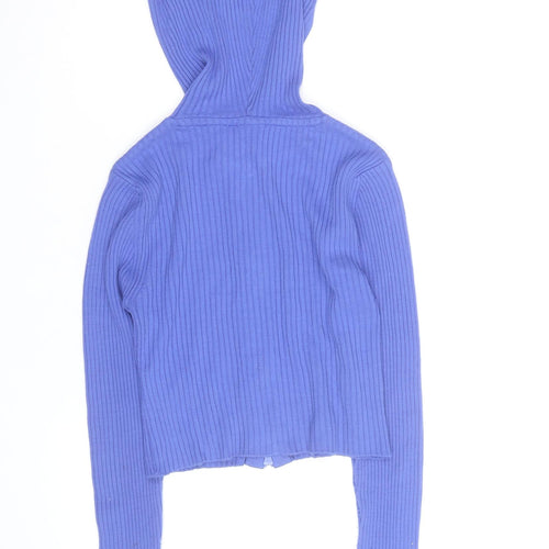 Iets Frans Women’s Blue Full Zip Ribbed Hoodie Size M
