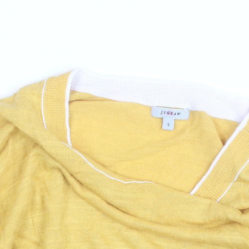 Jigsaw Women's Yellow Cotton Cashmere Pullover Jumper Size S