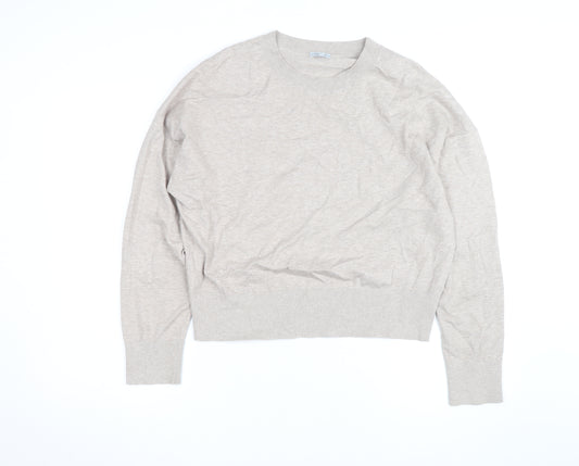 Jigsaw Men's Beige Crew Neck Knit Jumper Size S Lightweight Classic