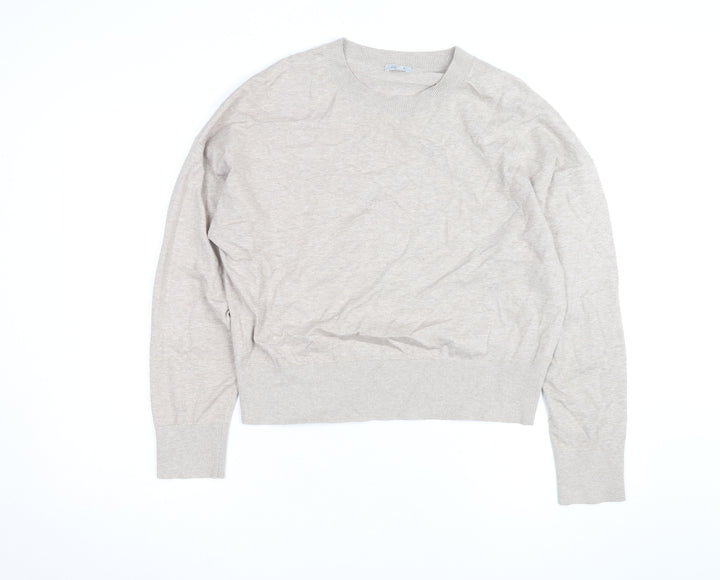 Jigsaw Men's Beige Crew Neck Knit Jumper Size S Lightweight Classic