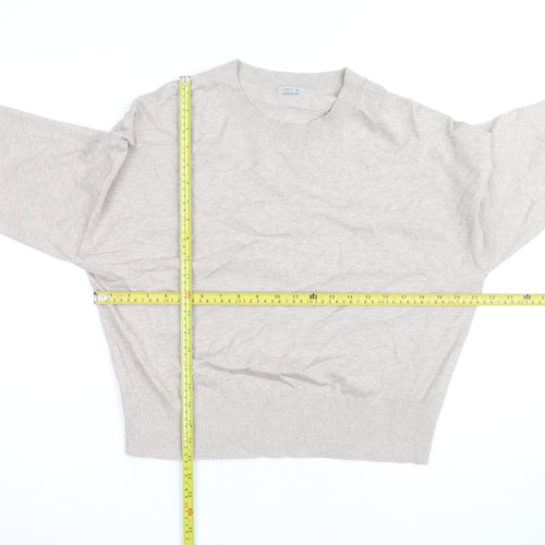 Jigsaw Men's Beige Crew Neck Knit Jumper Size S Lightweight Classic