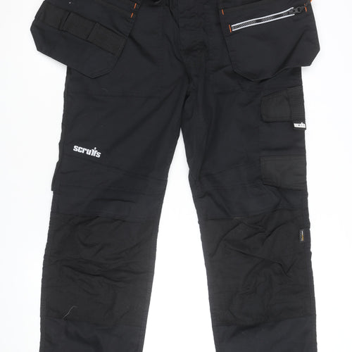 Scruffs Men's Black 34R Cargo Workwear Trousers