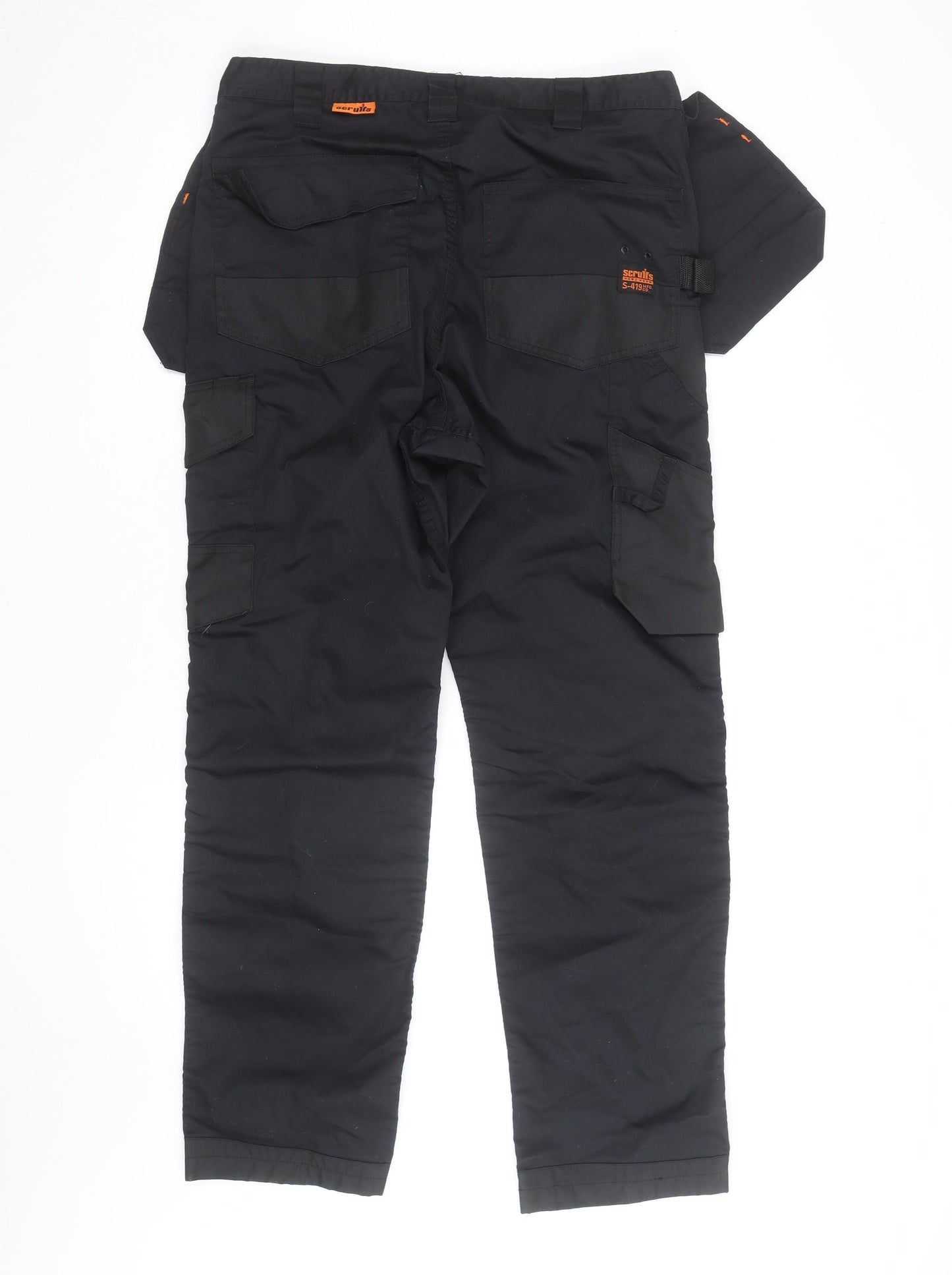 Scruffs Men's Black 34R Cargo Workwear Trousers
