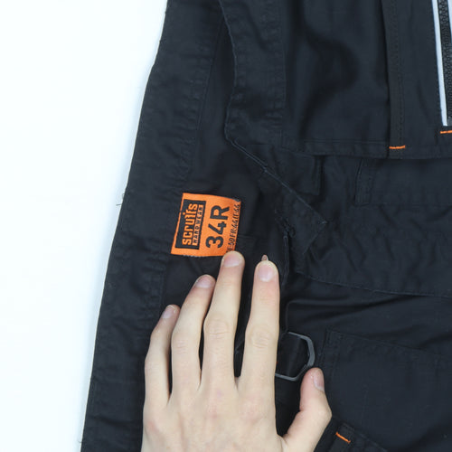 Scruffs Men's Black 34R Cargo Workwear Trousers
