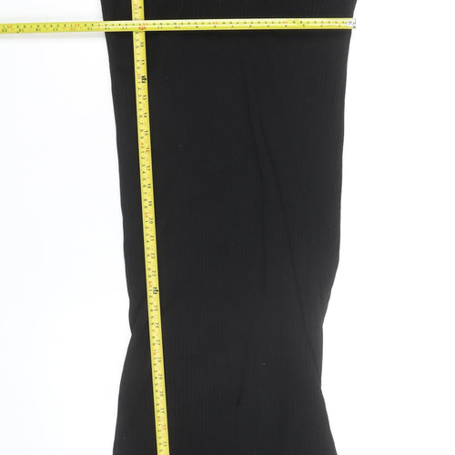 New Look Women’s Black Size 12 V-Neck Ribbed Bodycon Midi Dress