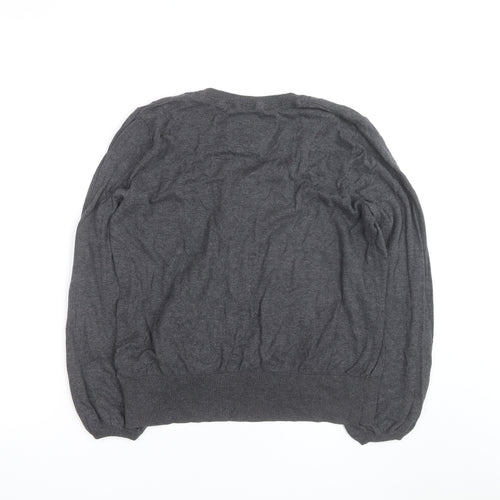 Betty Jackson Black Womens Grey Cardigan Size 18 Wool Blend