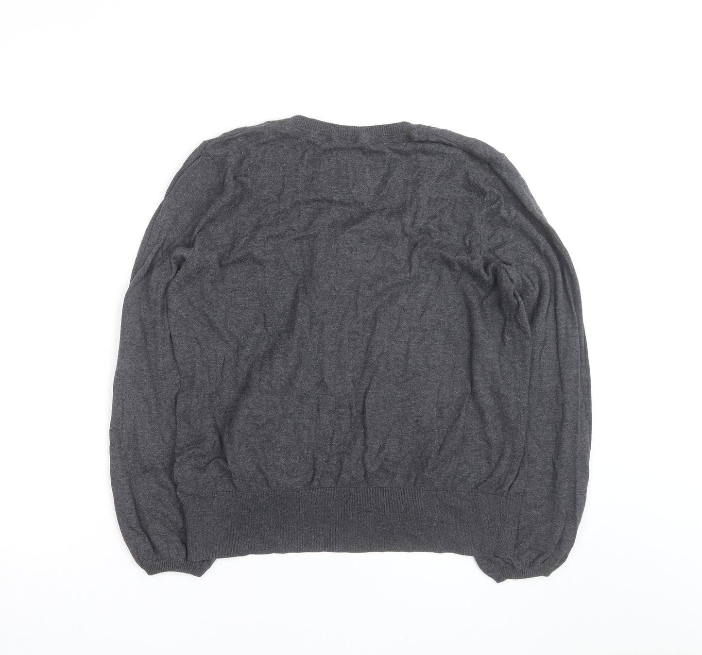 Betty Jackson Black Womens Grey Cardigan Size 18 Wool Blend