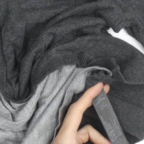 Betty Jackson Black Womens Grey Cardigan Size 18 Wool Blend