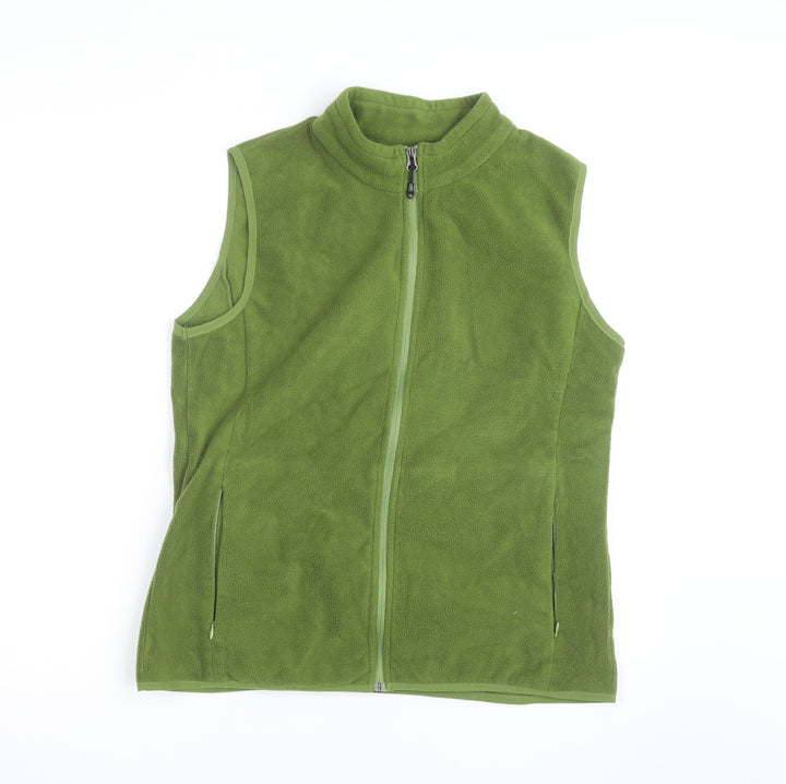 FUINLOTH Men's Green Fleece Bodywarmer Waistcoat L Outdoor Zip Vest