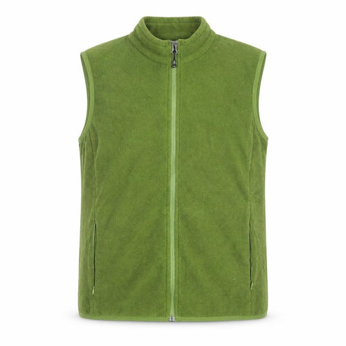 FUINLOTH Men's Green Fleece Bodywarmer Waistcoat L Outdoor Zip Vest