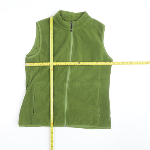 FUINLOTH Men's Green Fleece Bodywarmer Waistcoat L Outdoor Zip Vest