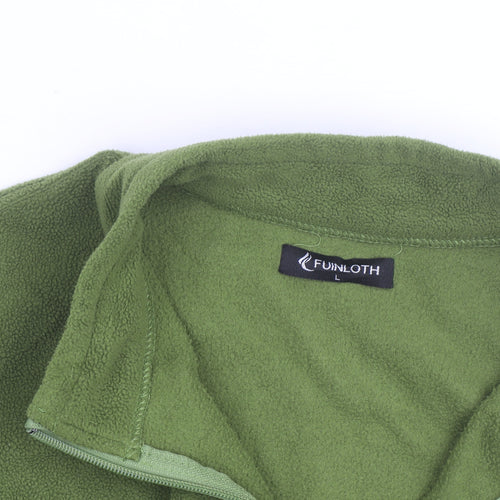 FUINLOTH Men's Green Fleece Bodywarmer Waistcoat L Outdoor Zip Vest