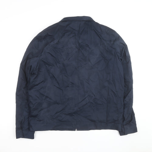 Marks and Spencer Men's Blue Full Zip Bomber Jacket L Regular