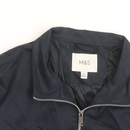 Marks and Spencer Men's Blue Full Zip Bomber Jacket L Regular