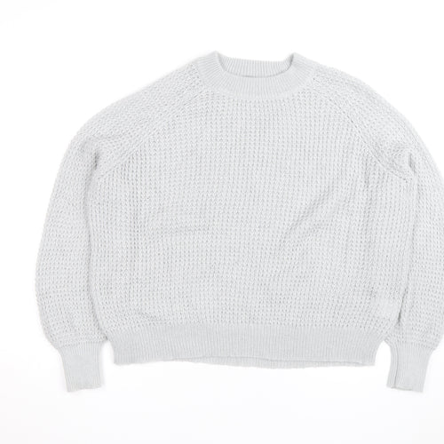 Oliver Bonas Women’s Grey Chunky-Knit Wool Blend Jumper Size 14
