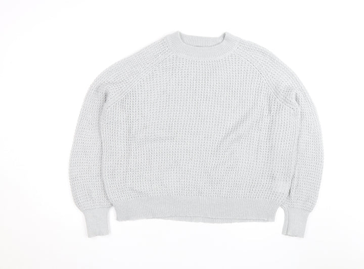 Oliver Bonas Women’s Grey Chunky-Knit Wool Blend Jumper Size 14
