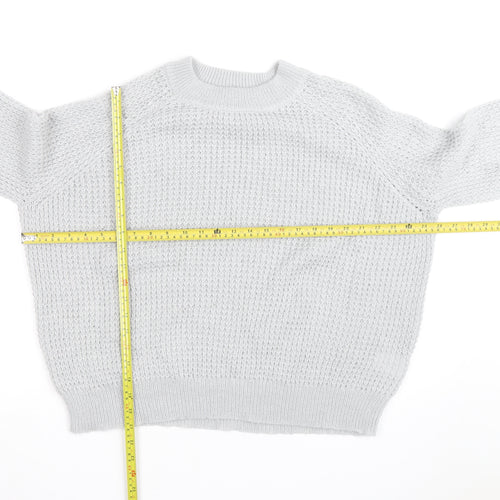 Oliver Bonas Women’s Grey Chunky-Knit Wool Blend Jumper Size 14