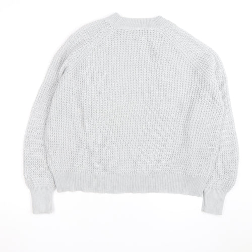 Oliver Bonas Women’s Grey Chunky-Knit Wool Blend Jumper Size 14