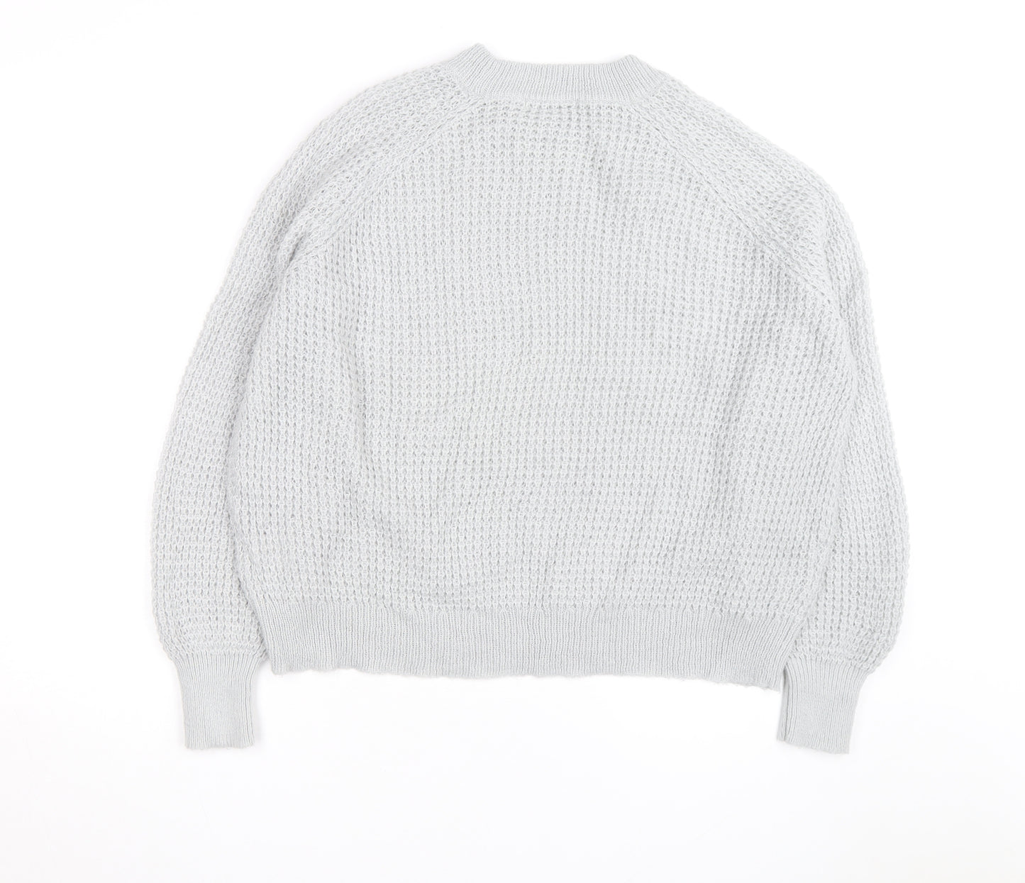 Oliver Bonas Women’s Grey Chunky-Knit Wool Blend Jumper Size 14