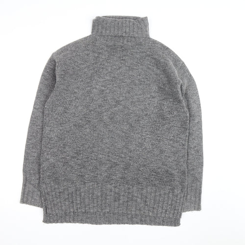 Threadbare Women's Grey Roll Neck Chunky Knit Jumper Size 12