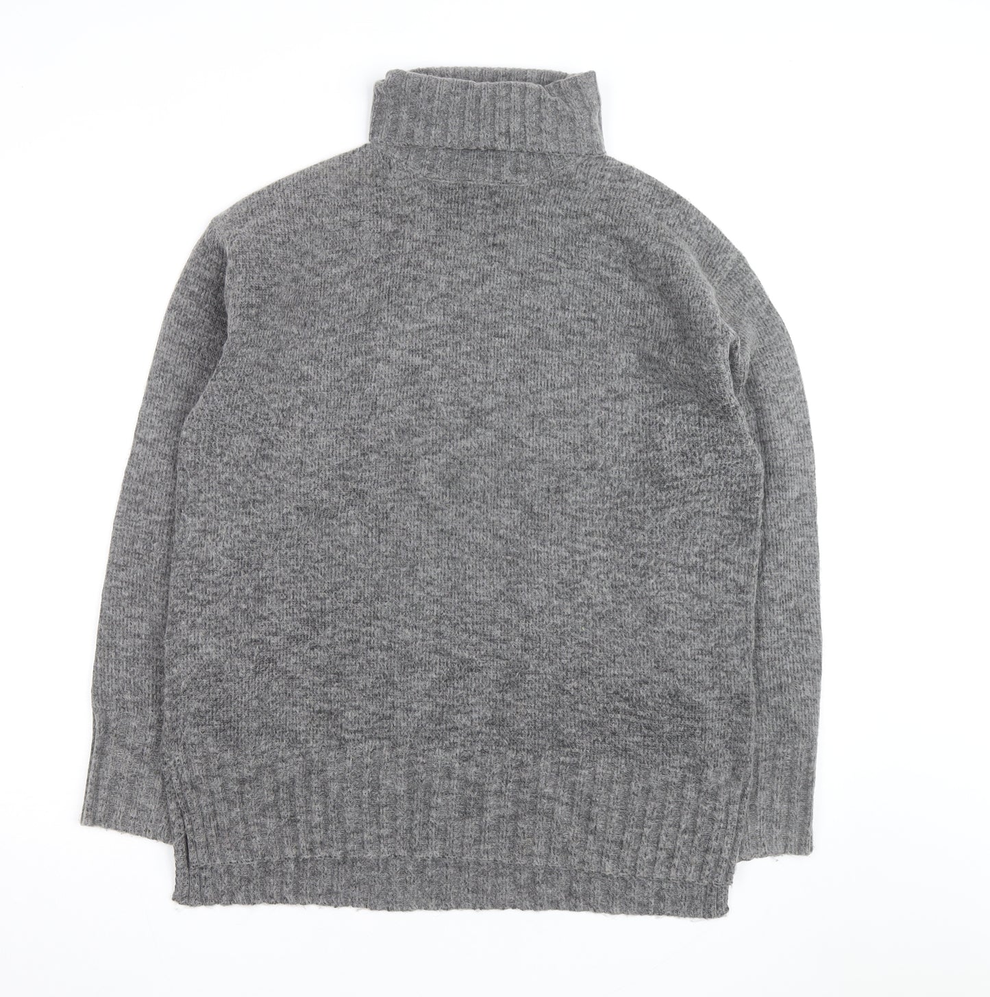 Threadbare Women's Grey Roll Neck Chunky Knit Jumper Size 12
