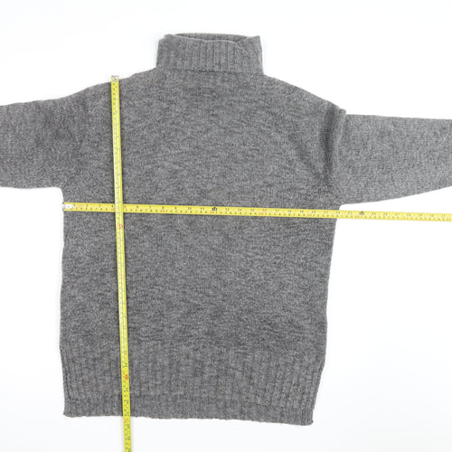Threadbare Women's Grey Roll Neck Chunky Knit Jumper Size 12