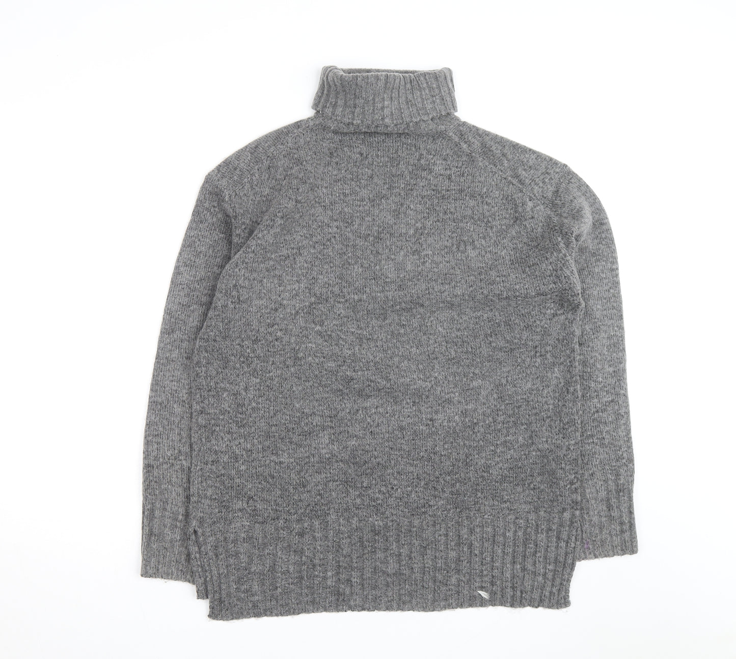 Threadbare Women's Grey Roll Neck Chunky Knit Jumper Size 12