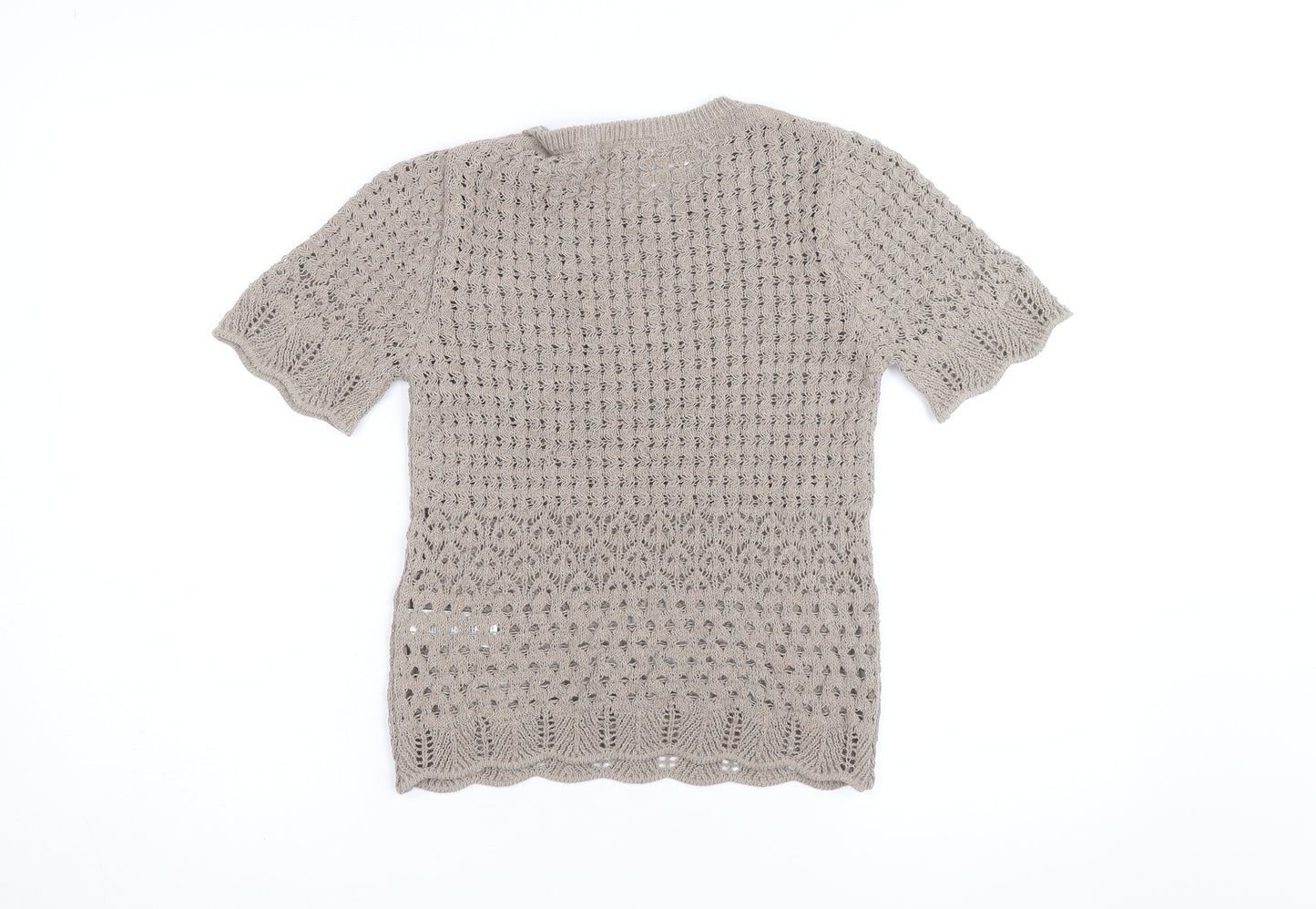 Marks and Spencer Women’s Beige XS Open-Knit Cotton Jumper