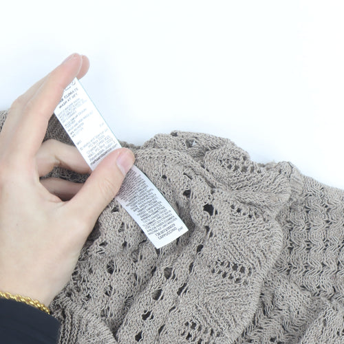 Marks and Spencer Women’s Beige XS Open-Knit Cotton Jumper