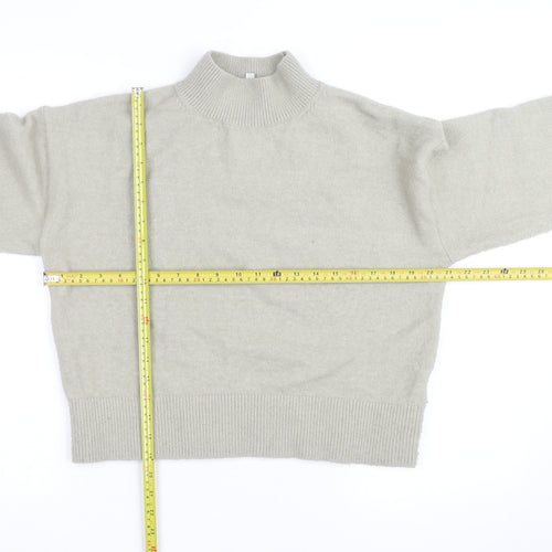 & Other Stories Women Beige Mock Neck Knit Pullover Jumper Size S