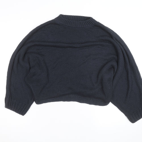 River Island Men’s Black Chunky Knit Pullover Jumper Size S