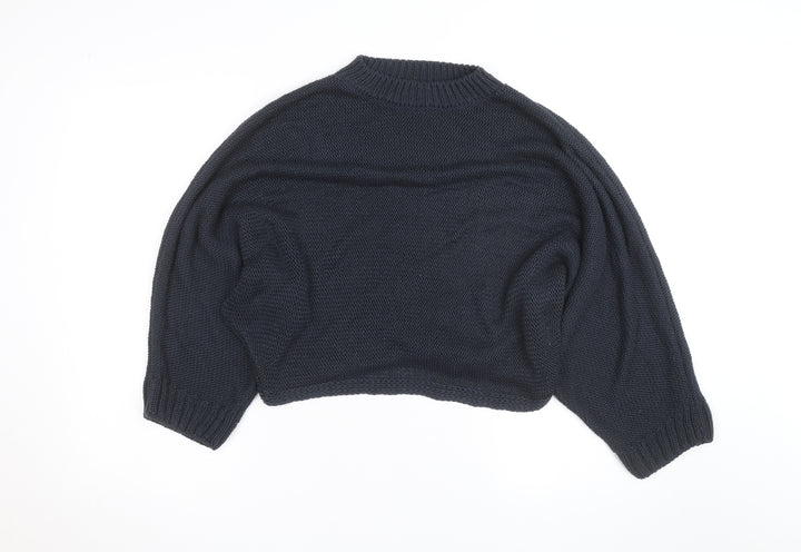 River Island Men’s Black Chunky Knit Pullover Jumper Size S